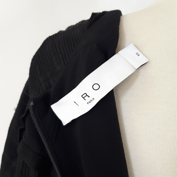 FINAL ⬇️ IRO | Anokia Silk-Blend Mini Dress in Textured Black - Picture 6 of 9